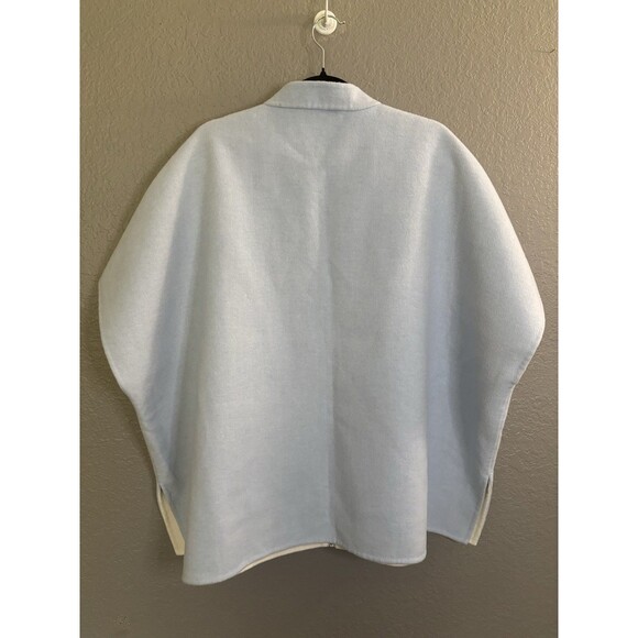 Chico's Women's Square Jacket S/M Oversized Zip & Snaps Casual Minimalists Blue - Picture 3 of 6